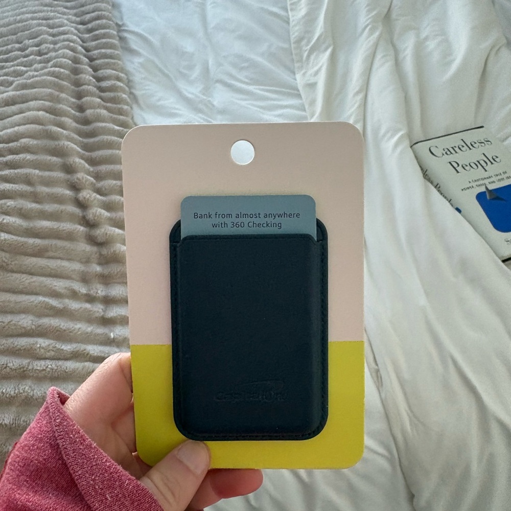 Navy Blue Capital One Card Holder for Cell Phones